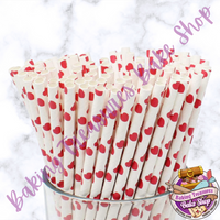 Red Hearts Paper Straws*