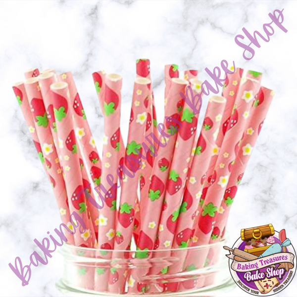 Strawberry Party Paper Straws*