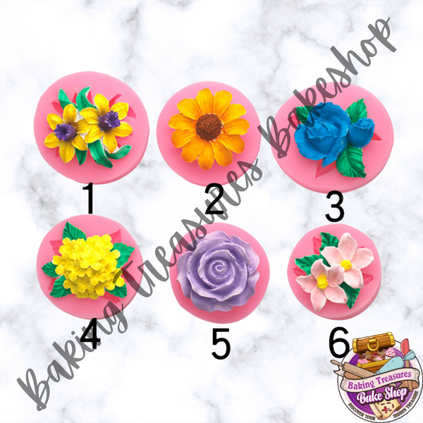 Small 6 piece Flowers Silicone mold – Baking Treasures Bake Shop