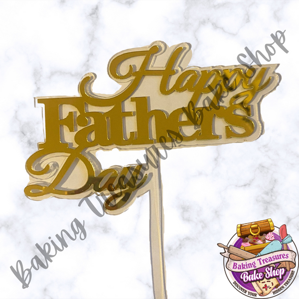 Gold Fathers Day Cake topper*