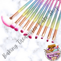Pastel Rainbow Mermaid Brushes  10pc