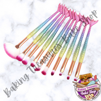 Pastel Rainbow Mermaid Brushes  10pc