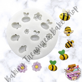 Bees and flower Silicone Mold