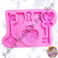 Love Lock with Key Silicone Mold