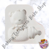 Baby Bear With Bottle Silicone Mold