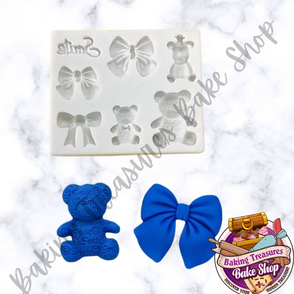 Multi Bear and Bow Silicone Mold