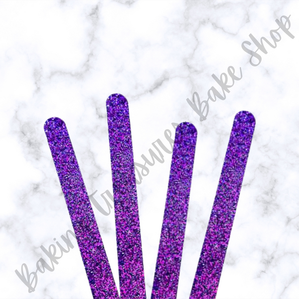 Glitter Acrylic Popsicle Sticks- Purple