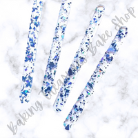 Flake Glitter Acrylic Popsicle Sticks- Dodger / Royal Blue