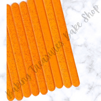 Glitter Acrylic Popsicle Sticks- Orange
