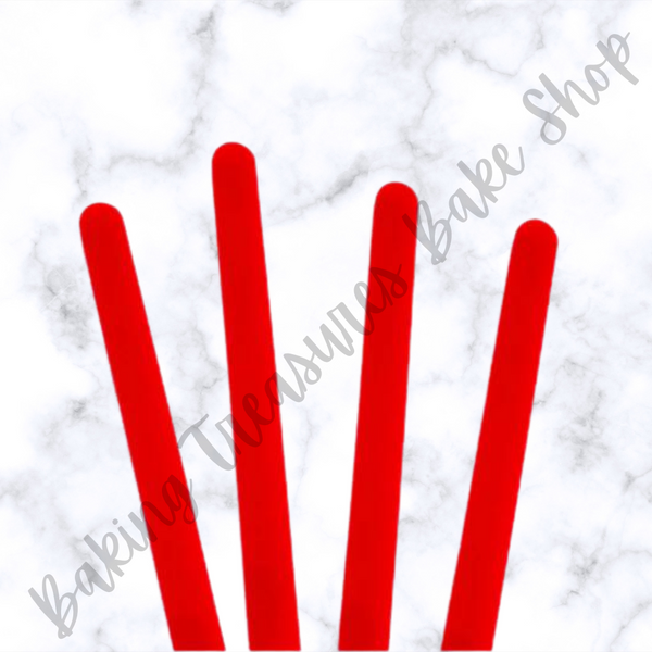 Acrylic Popsicle Sticks- Red