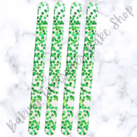 Glitter Acrylic Popsicle Sticks- Green Star Glitter