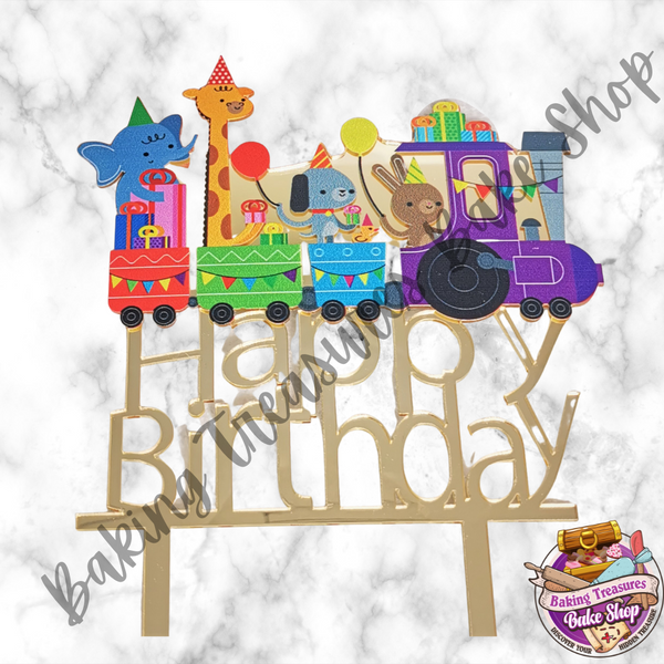 Mini Train Happy Birthday Cake Topper*