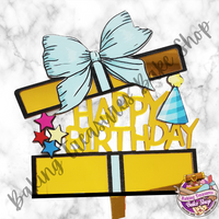 Mini Happy Birthday Gift Box  Cake Topper*