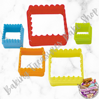 Set of 5 Square  Double-sided: Straight and scalloped