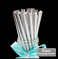 SILVER Paper Straws*