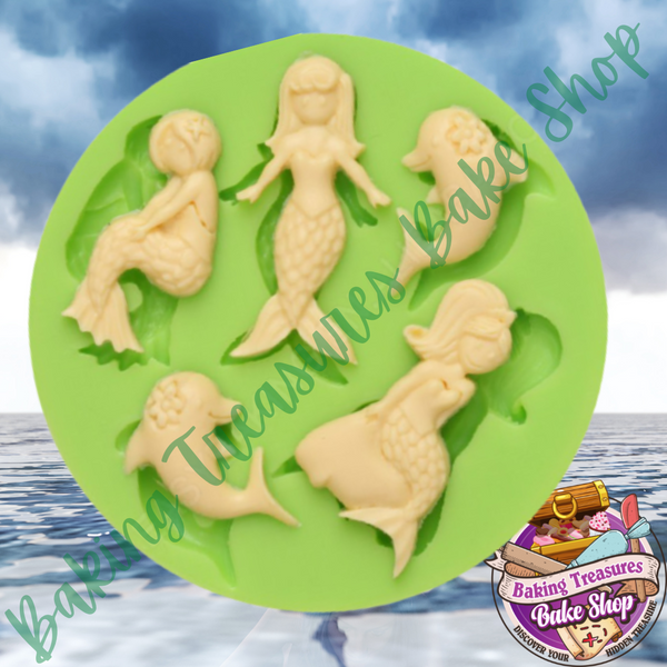 Mermaid and Dolphins Silicone Mold