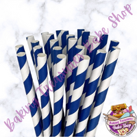 Blue stripe  Paper Straws*
