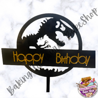 Jurassic World Cake Topper Black