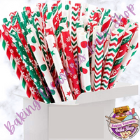 Assorted Christmas Paper Straws*