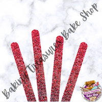 Glitter Acrylic Popsicle Sticks- Angels Red
